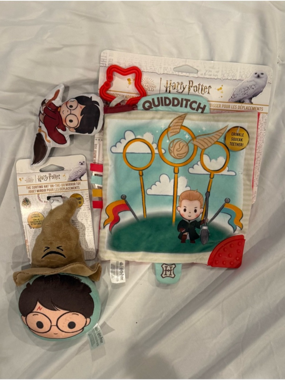 Warner Bros. Harry Potter Plush & Quidditch Teether Set - Green, Red, Tan